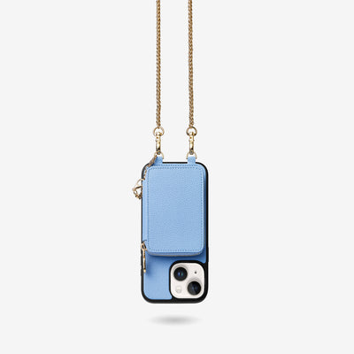 Slim Metal Chain- Removable Magnetic Phone Purse Case with Shoulder Strap-Mobile Phone Cases-DETACHABLE WALLET & PHONE POUCH-Blue-iPhone 16 Pro Max-Custype