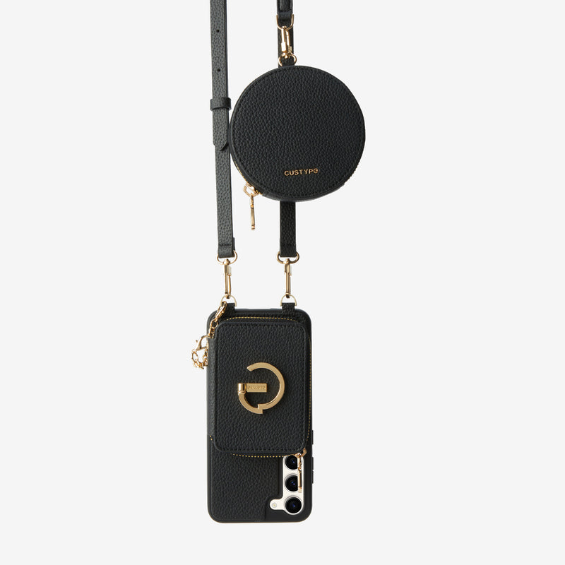 Original Design Set- Samsung Galaxy Magsafe Phone Case With Round Pouch Set-Mobile Phone Cases-DETACHABLE WALLET & ROUND POUCH-Black-Samsung S25 Plus-Custype