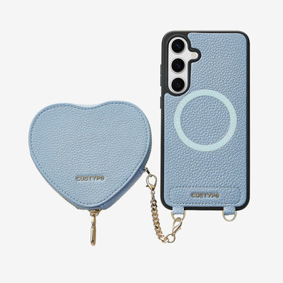 Heart Design Kit- Samsung Galaxy Wireless Charging Phone Case With Detachable Pouch