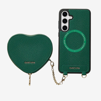 Heart Design Kit- Samsung Galaxy Wireless Charging Phone Case With Detachable Pouch