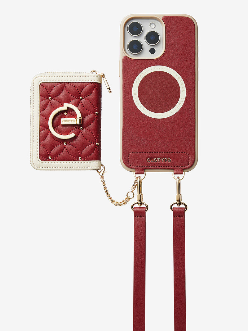 Embroidery Craft Set- Detachable Wireless Charging Crossbody Wallet Phone Case Round Pouch Set-Mobile Phone Cases-DETACHABLE WALLET & ROUND POUCH-Custype