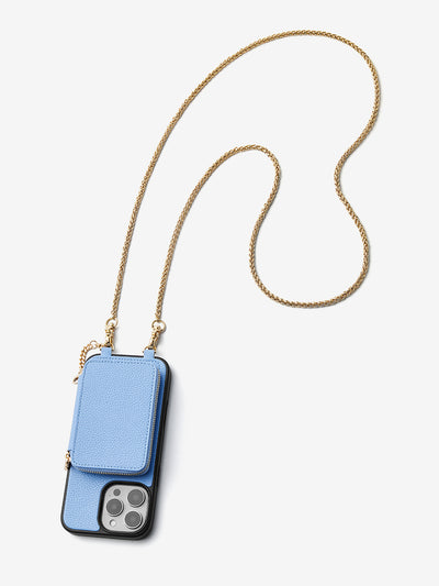 Slim Metal Chain- Removable Magnetic Phone Purse Case with Shoulder Strap-Mobile Phone Cases-DETACHABLE WALLET & PHONE POUCH-Blue-iPhone 16 Pro Max-Custype