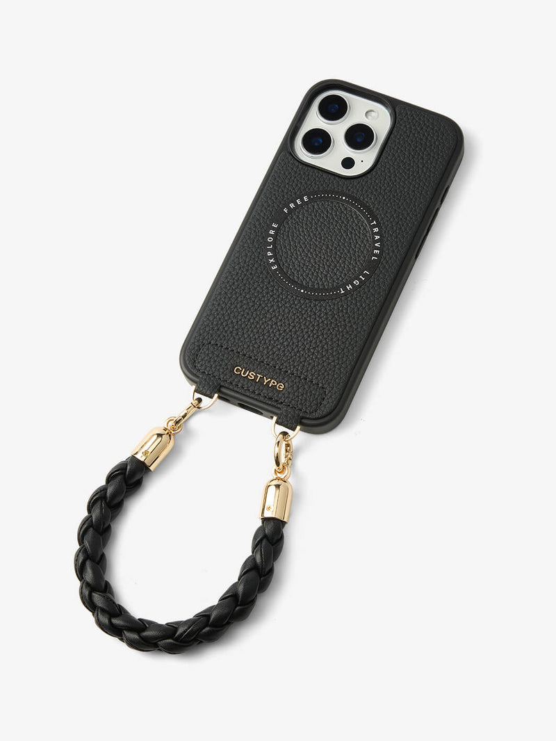 Minimal Style Kit- MagSafe Compatible Case with Rope Wrist Strap-Mobile Phone Cases-WRISTBAND & PHONE POUCH-Beige-iPhone 16 Pro Max-Custype