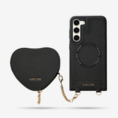 Heart Design Kit- Samsung Galaxy Wireless Charging Phone Case With Detachable Pouch