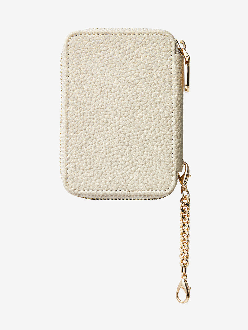 Beige card holder case for phone
