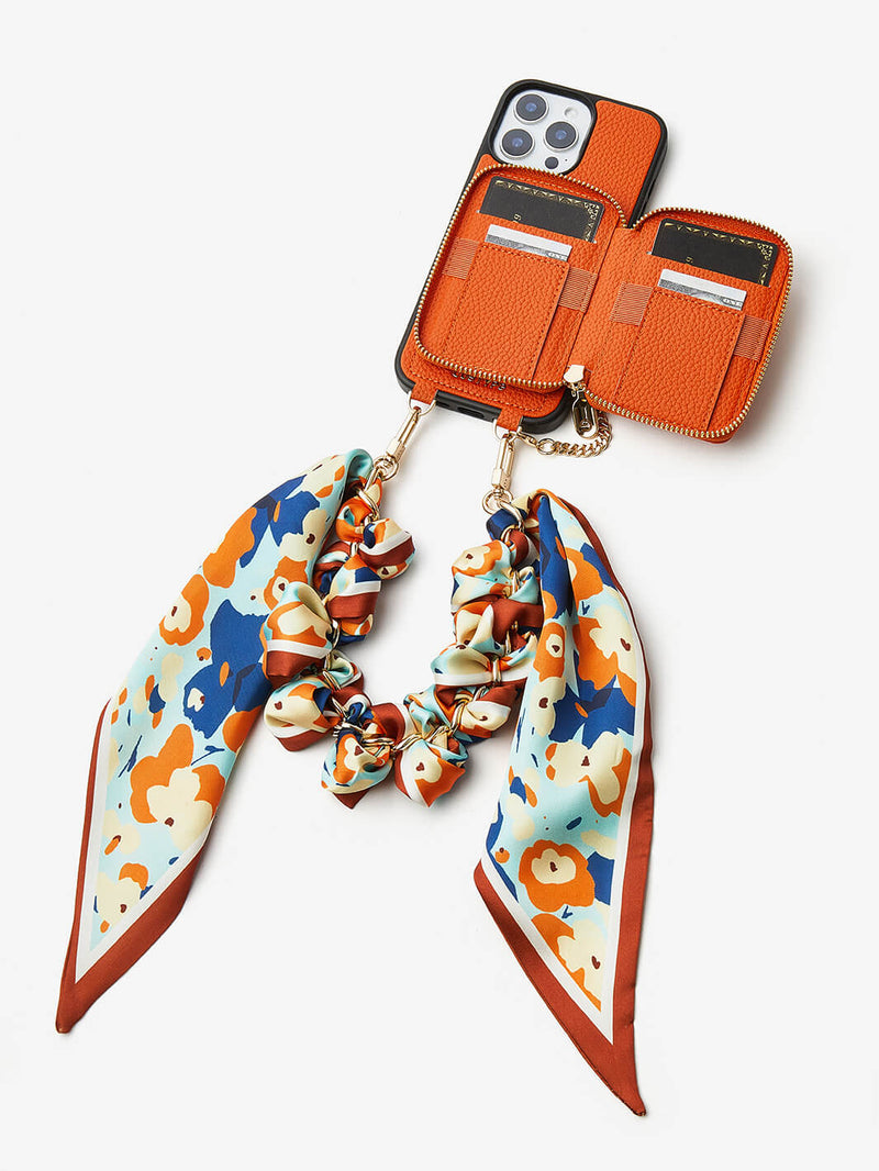 phone case with silk wristlet
