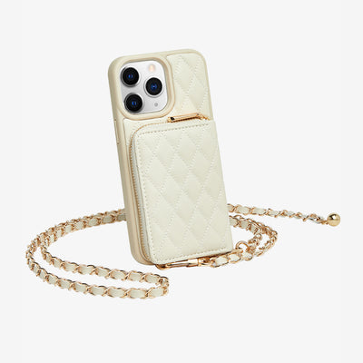 LuxeCharm- Argyle Phone Case with Adjustable Chain Strap