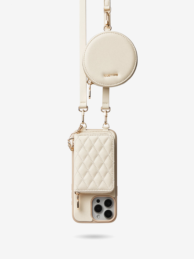 Embroidery Craft Set- Detachable Wireless Charging Crossbody Wallet Phone Case Round Pouch Set-Mobile Phone Cases-DETACHABLE WALLET & ROUND POUCH-Custype