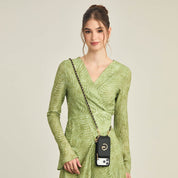 Allure Chain Series- Lanyard Magnetic Wallet Phone Case with Finger Holder