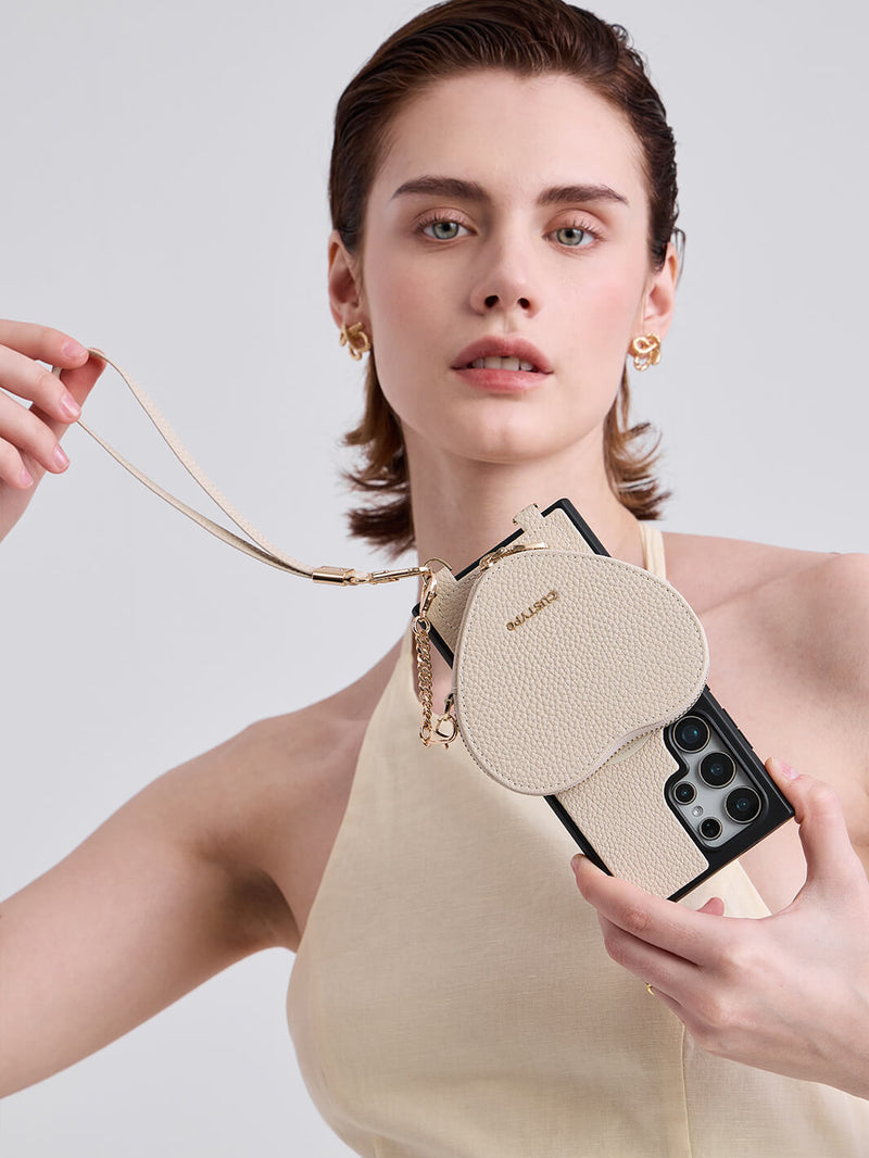 Heart Design Kit- Samsung Galaxy Detachable Wireless Charging Crossbody Wallet Phone Case Pouch Set-Mobile Phone Cases-DETACHABLE WALLET & WIRELESS CHARGING-Green-Samsung S25 Ultra-Custype