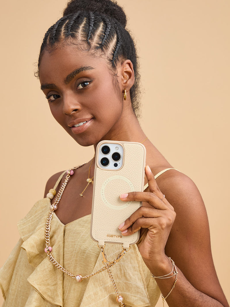 Sleek Design Kit- Magnetic Phone Case with Pearl Chain-Mobile Phone Cases-DETACHABLE WALLET & ROUND POUCH-Custype