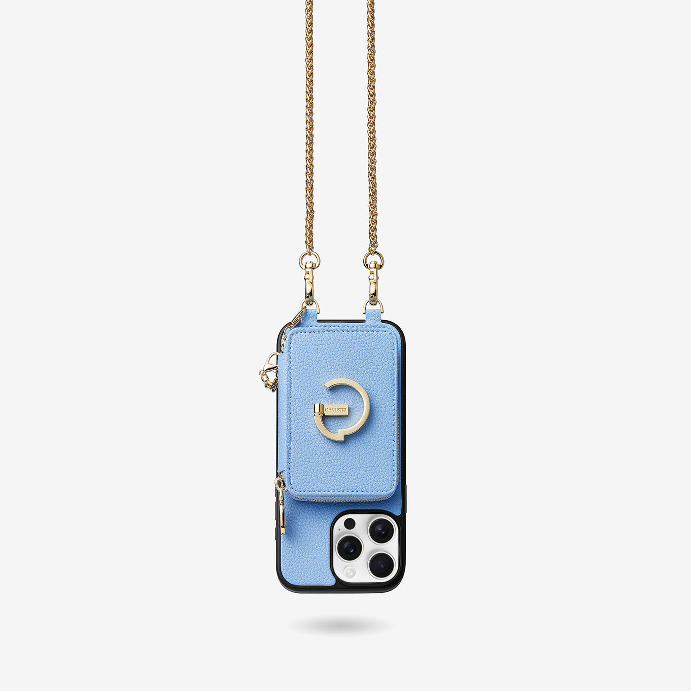 Slim Metal Chain- Magnetic Crossbody Phone Case with Card Holder-Mobile Phone Cases-DETACHABLE WALLET & PHONE POUCH-Blue-iPhone 16 Pro Max-Custype