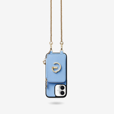 Slim Metal Chain- Magnetic Crossbody Phone Case with Card Holder-Mobile Phone Cases-DETACHABLE WALLET & PHONE POUCH-Blue-iPhone 16 Plus-Custype