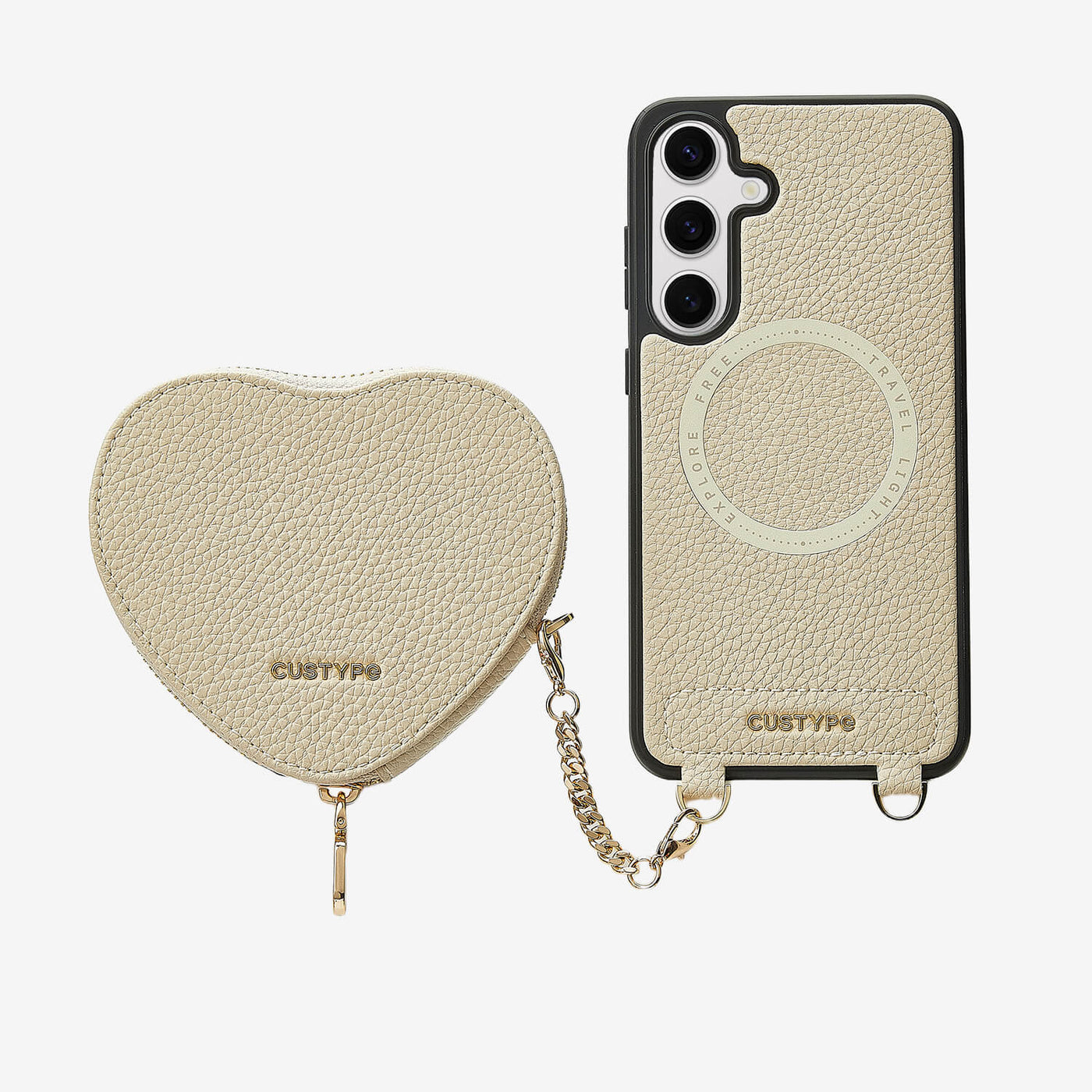 Heart Design Kit- Samsung Galaxy Wireless Charging Phone Case With Detachable Pouch