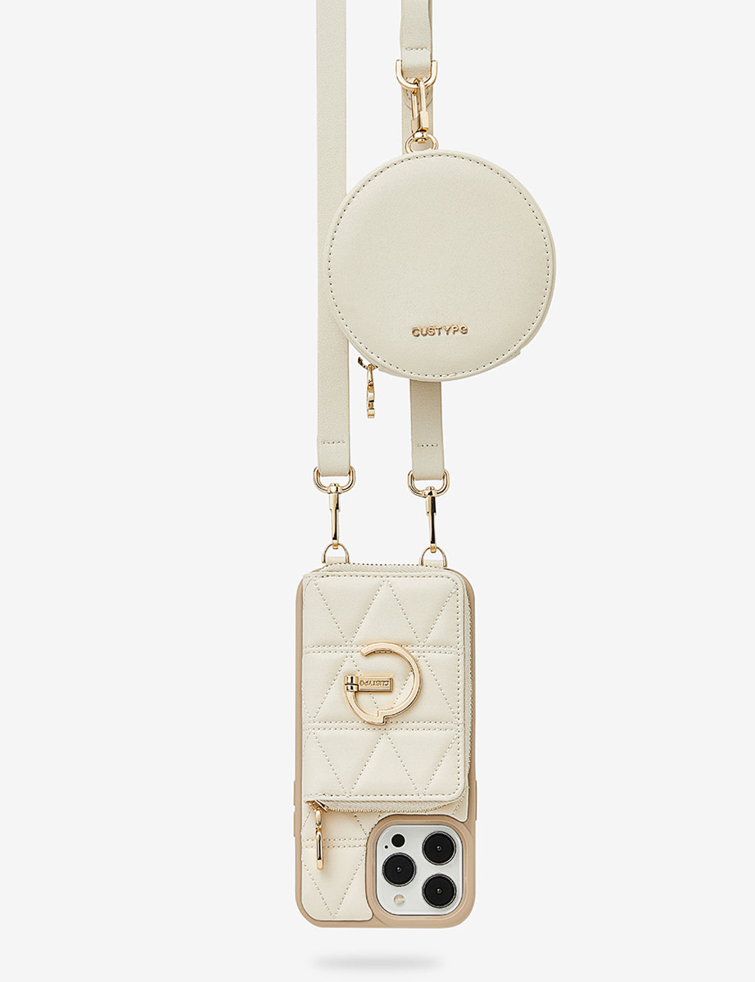 Custype ThreadTrend- Triangle Argyle Phone Case Round Bag Set