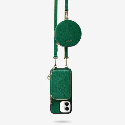 Unique Design Set- Detachable Crossbody Phone Case With Magsafe Wallet Round Pouch Set-Mobile Phone Cases-DETACHABLE WALLET & ROUND POUCH-Green-iPhone 16 Plus-Custype