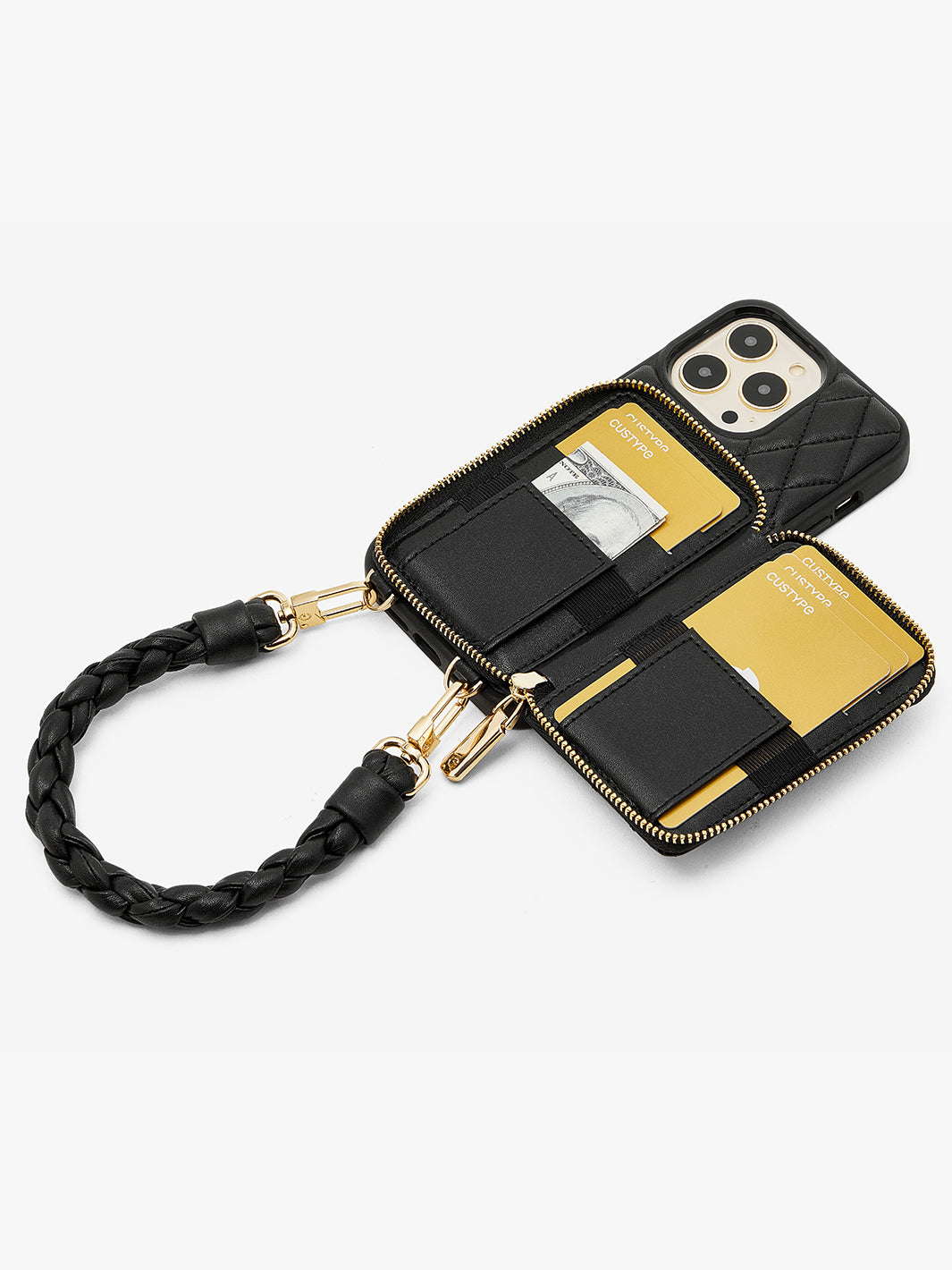 BraidTrend- Cross Style Strap Phone Case in Black