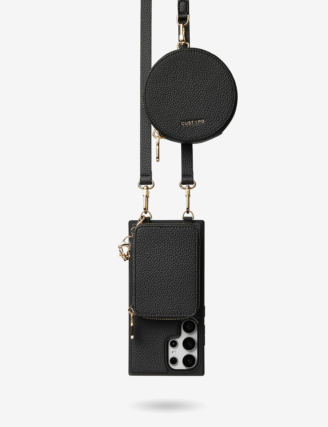 Unique Design Set- Samsung Galaxy Detachable Wireless Charging Crossbody Wallet Phone Case Round Pouch Set-Mobile Phone Cases-DETACHABLE WALLET & ROUND POUCH-Beige-Samsung S24 Ultra-Custype