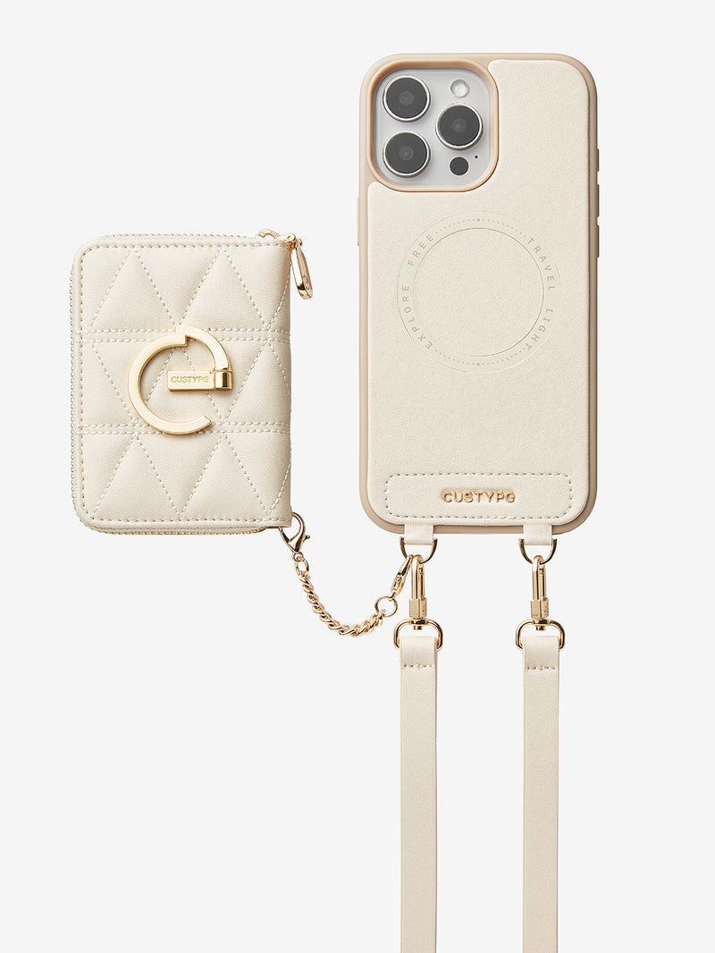 Embroidery Craft Set- Detachable Wireless Charging Crossbody Wallet Phone Case Round Pouch Set-Mobile Phone Cases-DETACHABLE WALLET & ROUND POUCH-Custype