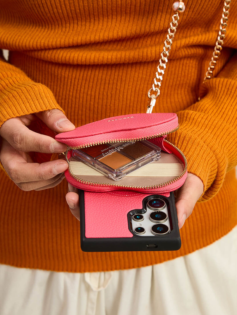 Heart Mate Kit- Samsung Galaxy Magnetic Wallet Case with Body Strap-Mobile Phone Cases-DETACHABLE WALLET & WIRELESS CHARGING-Green-Samsung S25 Ultra-Custype