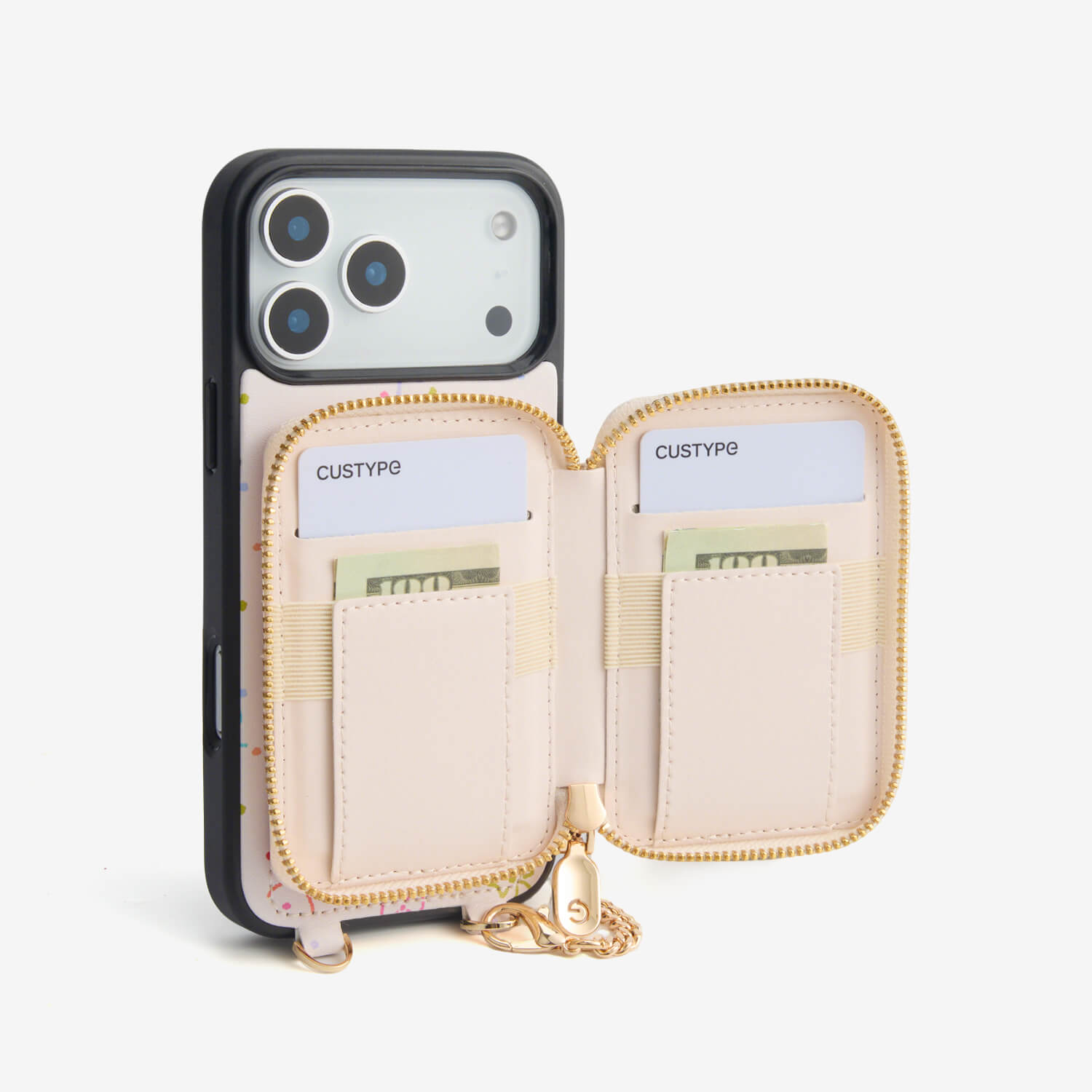 Vivianne- Sweet Theme Strap Print Phone Case with Magnetic Card