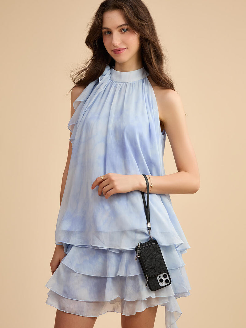 Lunar Silver Series- Premium Crossbody Magsafe Phone Case with Removable Wallet & Round Pouch-Custype