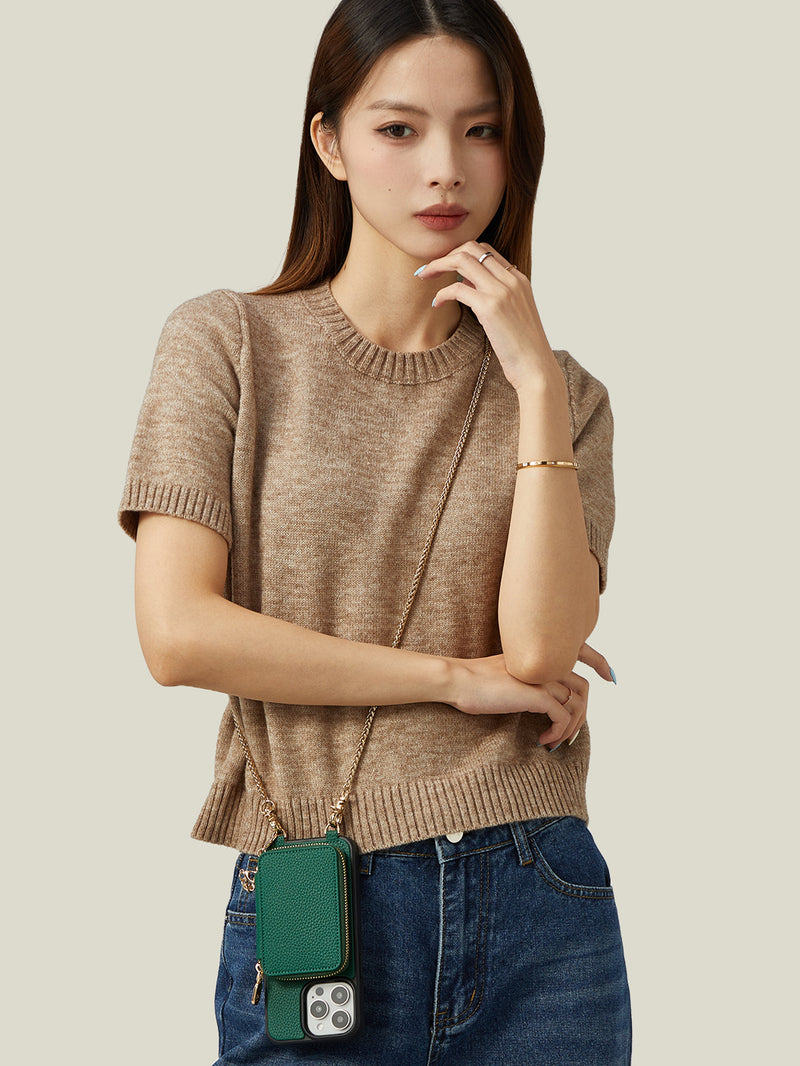 Slim Metal Chain- Removable Magnetic Phone Purse Case with Shoulder Strap-Mobile Phone Cases-DETACHABLE WALLET & PHONE POUCH-Blue-iPhone 16 Pro Max-Custype