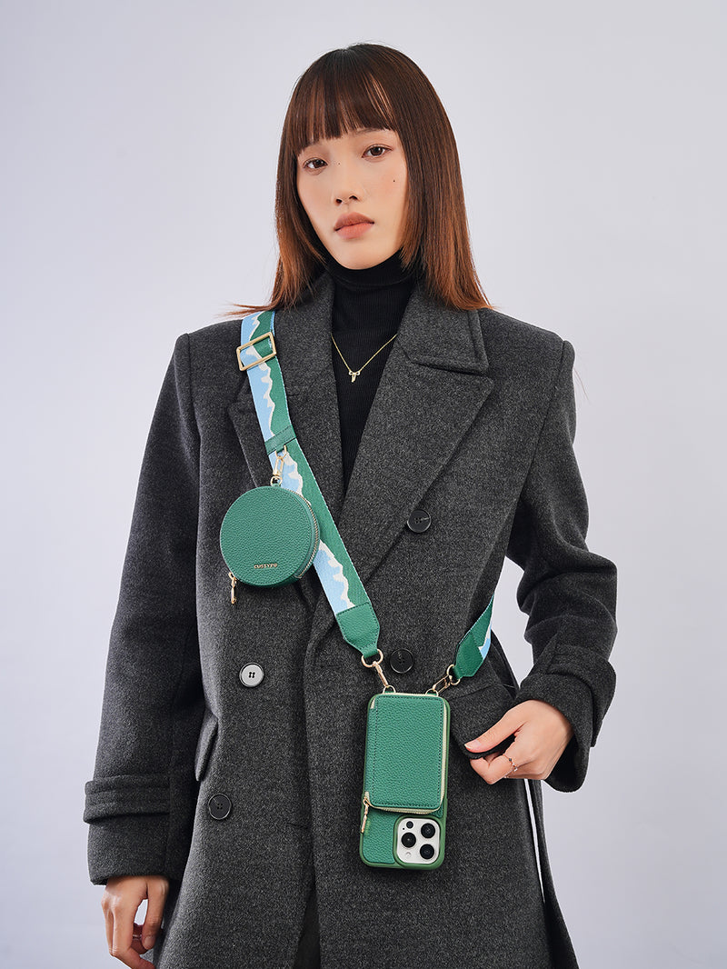 Vivid Kit- Webbing Crossbody Phone Case Round Pouch Set-Mobile Phone Cases-Custype