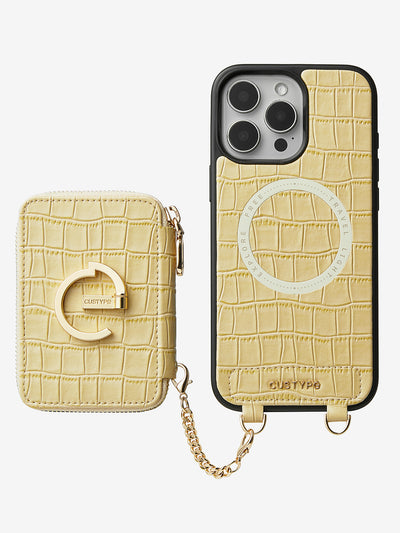 Crocodile Design Set- Detachable Wireless Charging E-stand Wallet Phone Case-Mobile Phone Cases-DETACHABLE WALLET & WIRELESS CHARGING-Custype