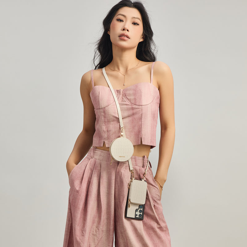 Crocodile Craft Set- Samsung Galaxy Strap Magsafe Compatible Phone Wallet Case with Circle Pouch-Custype