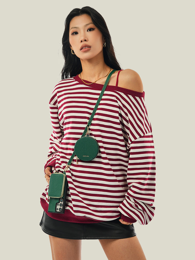 Unique Design Set- Samsung Galaxy Detachable Wireless Charging Crossbody Wallet Phone Case Round Pouch Set-Mobile Phone Cases-DETACHABLE WALLET & ROUND POUCH-Beige-Samsung S24 Ultra-Custype