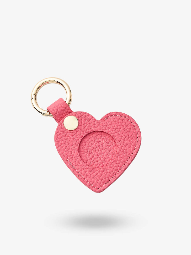 Heart AirTag Case-AirTag Case-Lychee Pattern Leather Mini Zip Pouch-Custype