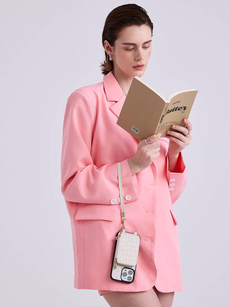 Crocodile Craft Set- Detachable Wireless Charging Crossbody Wallet Phone Case Round Pouch Set-Mobile Phone Cases-DETACHABLE WALLET & ROUND POUCH-Green-iPhone 16 Pro Max-Custype