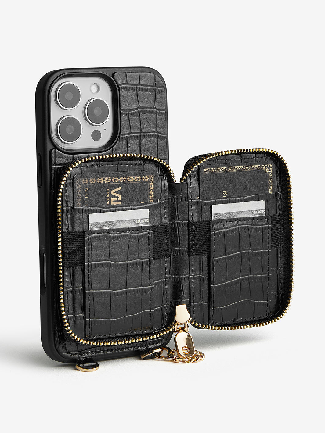 Crocodile Craft Set- Crossbody Wireless Charging Wallet Phone Case Round Pouch Set