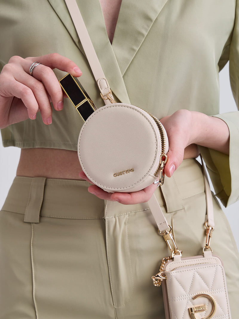 Embroidery Craft Set- Detachable Wireless Charging Crossbody Wallet Phone Case Round Pouch Set-Mobile Phone Cases-DETACHABLE WALLET & ROUND POUCH-Argyle-Black-iPhone 16 Pro Max-Custype