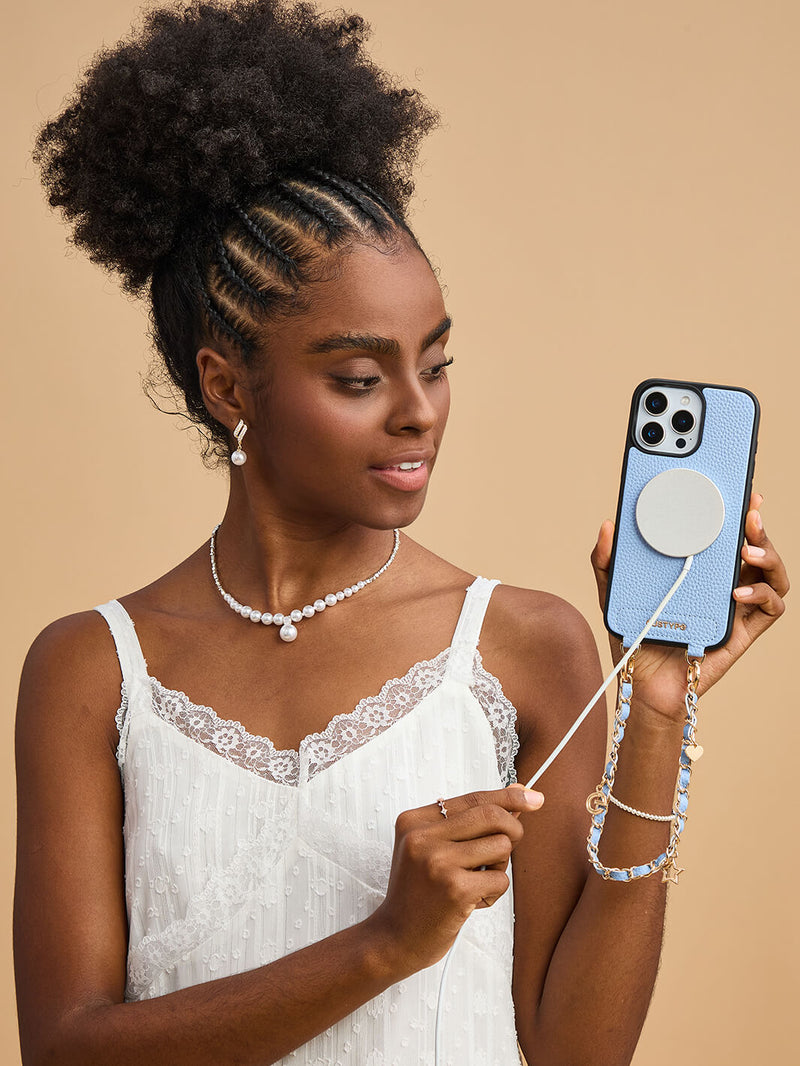 Minimal Style Kit- Magnetic Phone Case with Elegant Wristlet-Mobile Phone Cases-WRISTBAND & PHONE POUCH-Custype