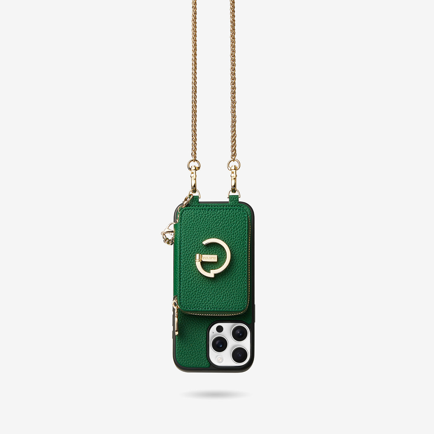 Slim Metal Chain- Magnetic Crossbody Phone Case with Card Holder-Mobile Phone Cases-DETACHABLE WALLET & PHONE POUCH-Green-iPhone 16 Pro Max-Custype