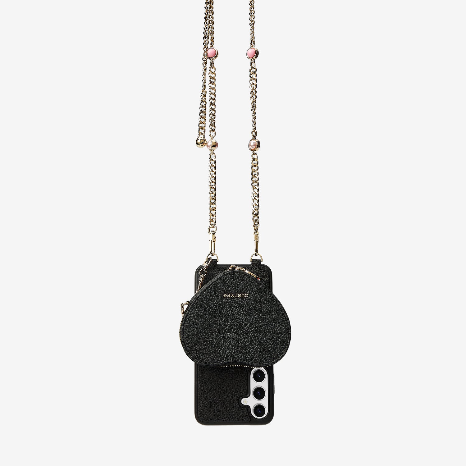 Heart Mate Kit- Samsung Galaxy Magnetic Wallet Case with Body Strap-Mobile Phone Cases-DETACHABLE WALLET & WIRELESS CHARGING-Black-Samsung S25 Plus-Custype