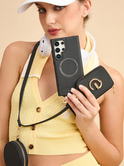 オリジナルデザインセット - Samsung Galaxy クロスボディケース（ラウンドポーチ付き） - Samsung S23 Plus