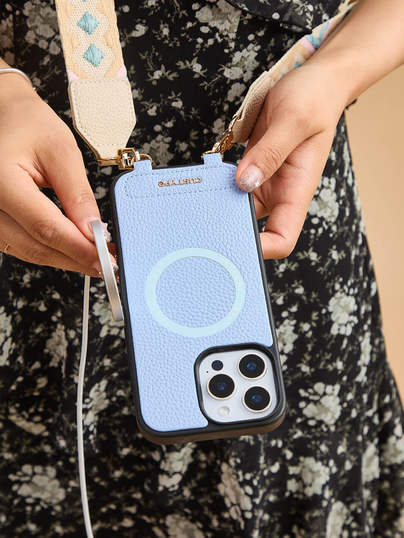 Sleek Design Kit- Webbing Crossbody Magnetic Phone Case-Mobile Phone Cases-DETACHABLE WALLET & ROUND POUCH-Custype