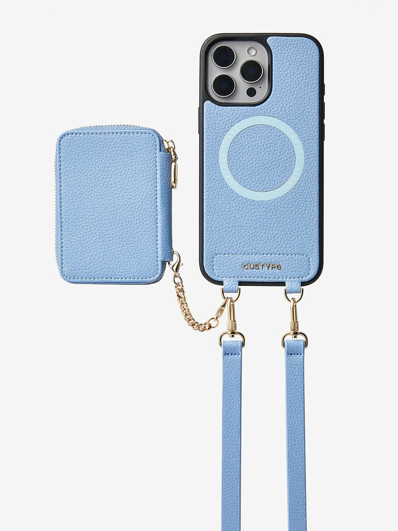 Blue crossbody phone strap
