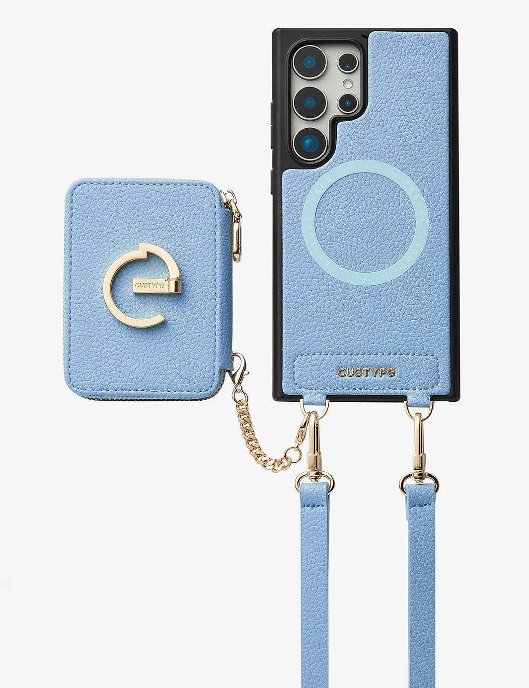 Original Design Set- Samsung Galaxy Detachable Wireless Charging Crossbody Wallet Phone Case Set-Mobile Phone Cases-DETACHABLE WALLET & PHONE POUCH-Custype