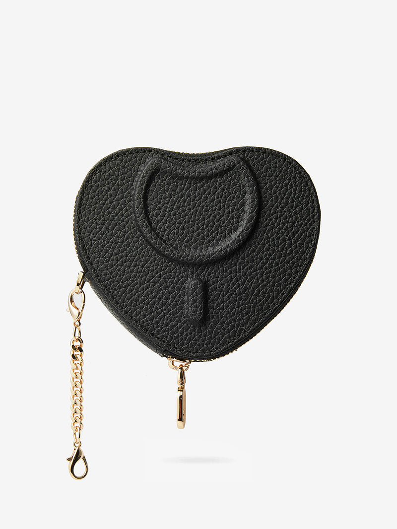 coin purse black heart pouch