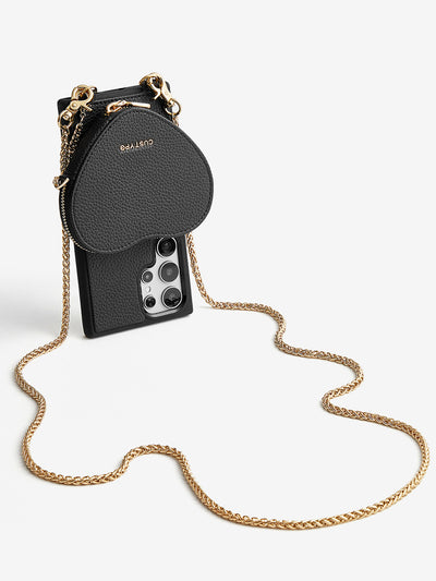 Heart Twist Chain- Samsung Galaxy Magnetic Phone Case with Card Slots & Shoulder Strap