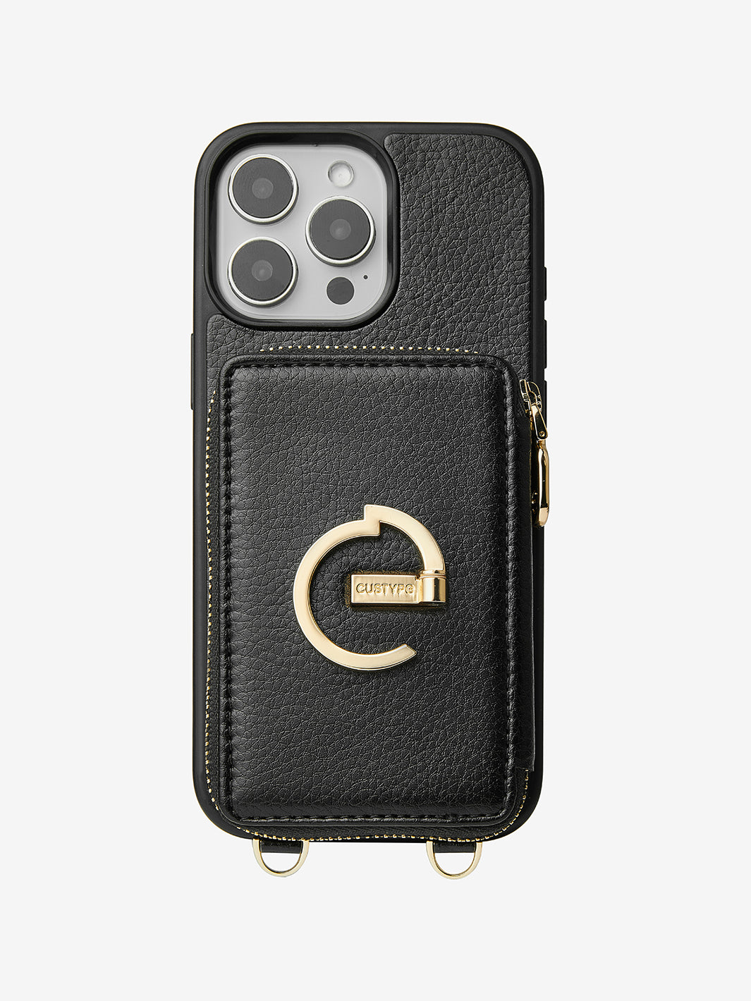 ZipPouch- E-stand Wallet Phone Case- Lychee Leather