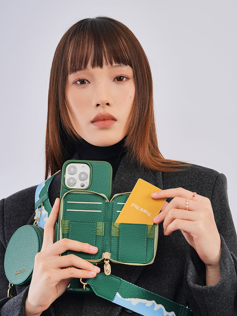 Vivid Kit- Webbing Crossbody Phone Case Round Pouch Set-Mobile Phone Cases-Custype