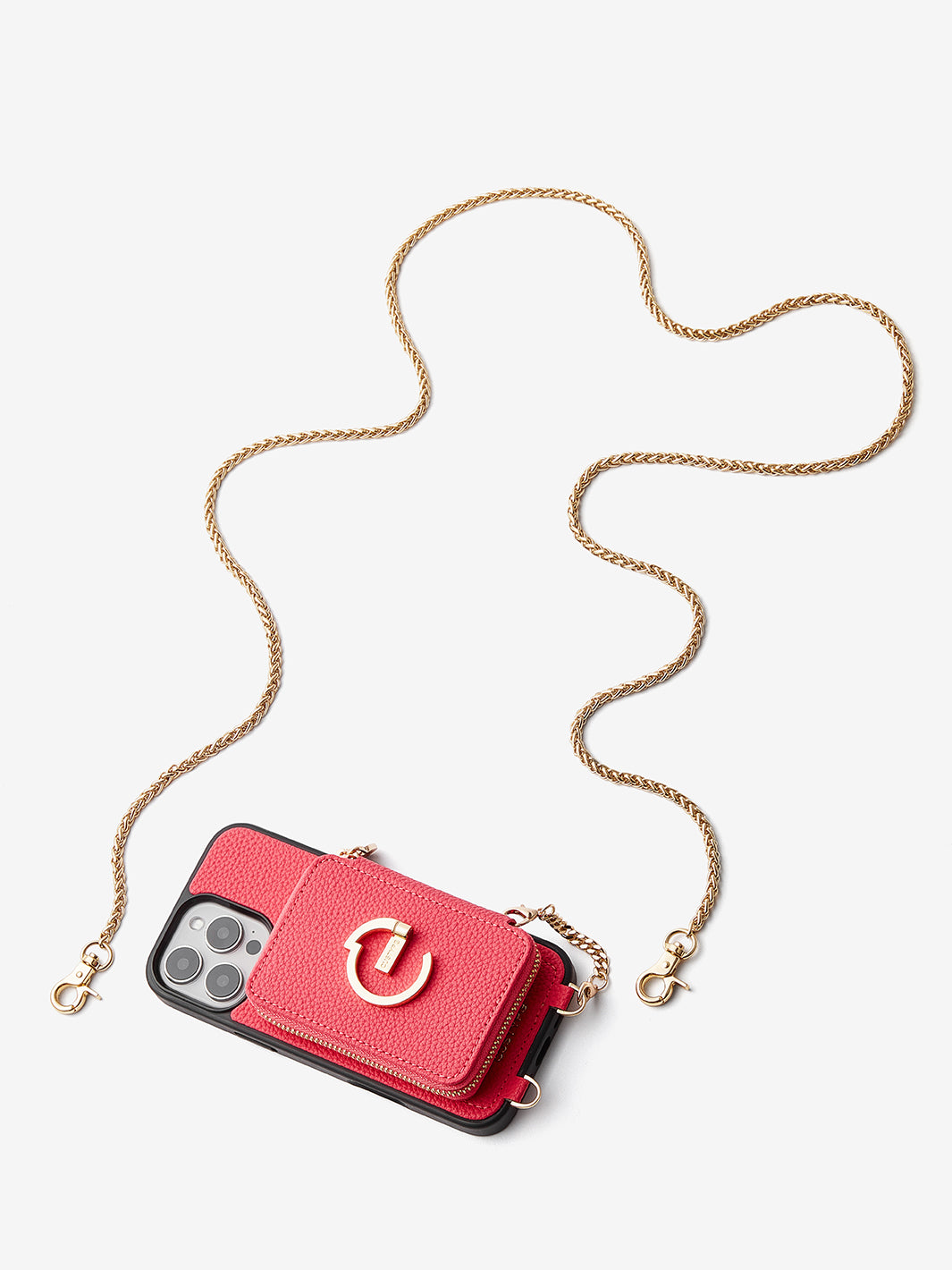 Slim Metal Chain- Magnetic Crossbody Phone Case with Card Holder