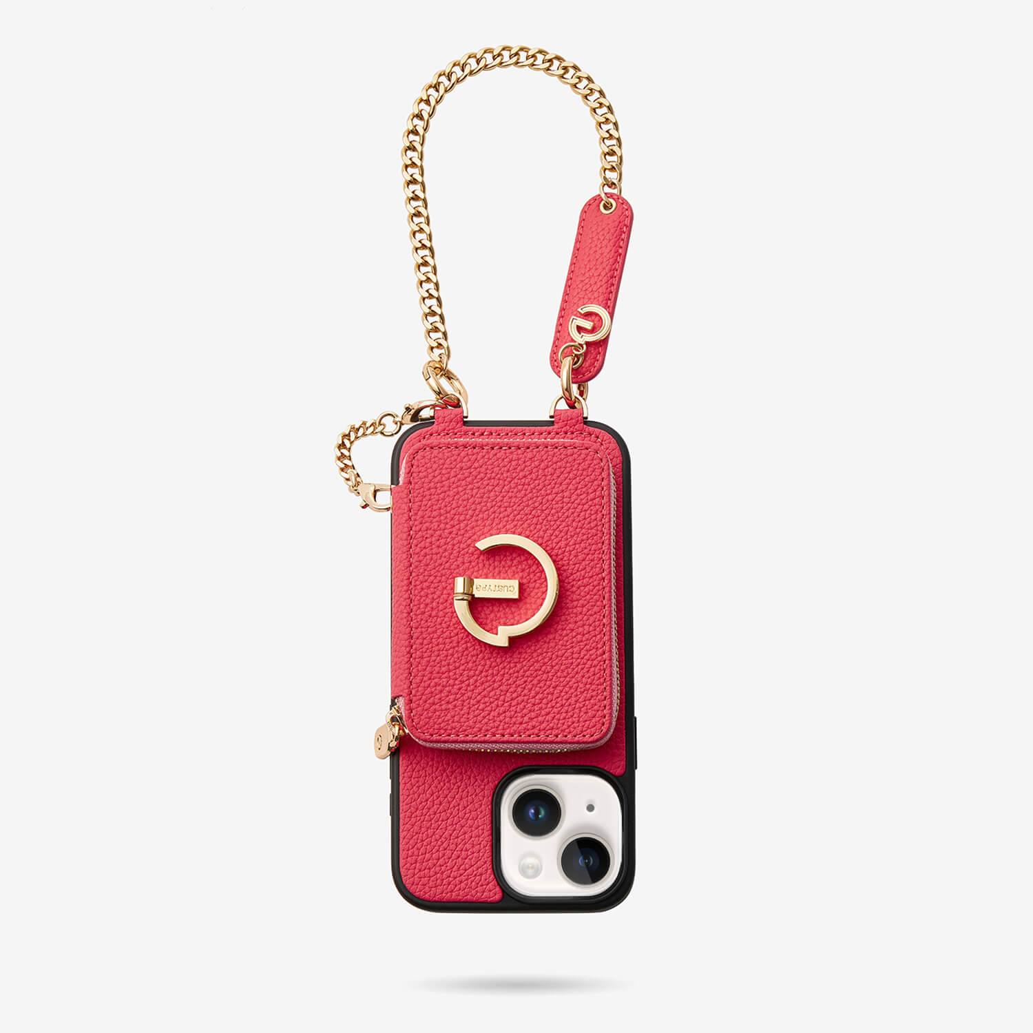 Pink phone case with wristlet iPhone 15 Plus


