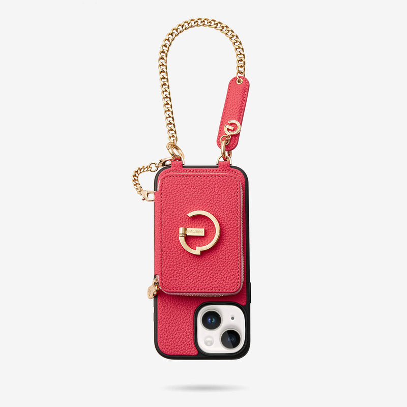 Pink phone case with wristlet iPhone 15 Plus

