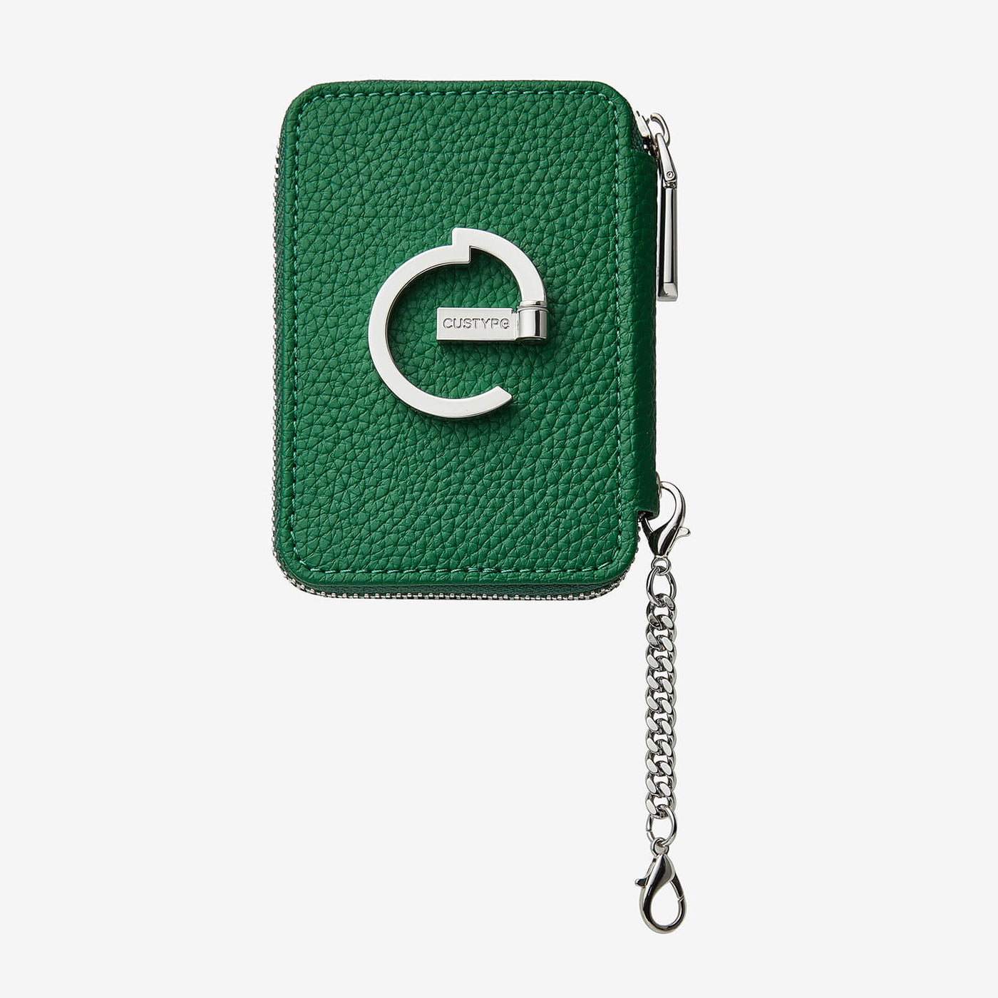 Silver Edge Kit- Card Holder Phone Wallet with Ring Stand-Mobile Phone Accessories-ZIPPER & WALLET-Fit for 6.7″ / 6.9‘’-Green-Custype